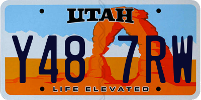 UT license plate Y487RW