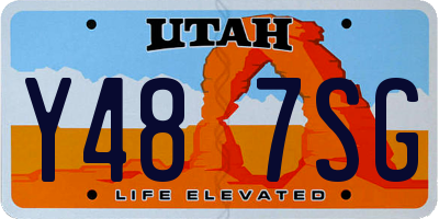 UT license plate Y487SG