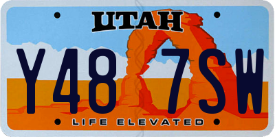 UT license plate Y487SW