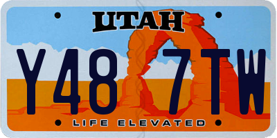 UT license plate Y487TW