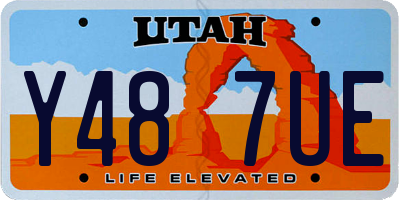 UT license plate Y487UE