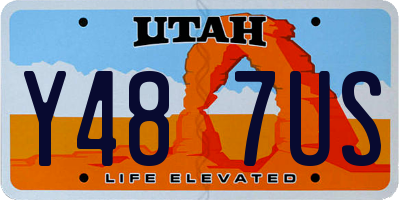 UT license plate Y487US