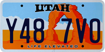 UT license plate Y487VO