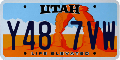 UT license plate Y487VW