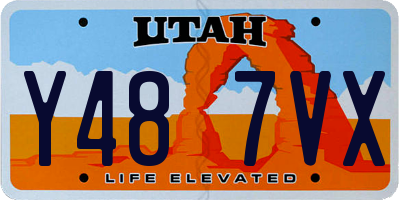 UT license plate Y487VX