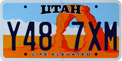UT license plate Y487XM