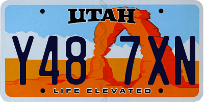 UT license plate Y487XN