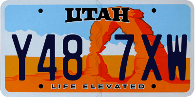 UT license plate Y487XW