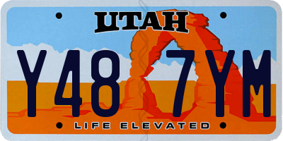 UT license plate Y487YM