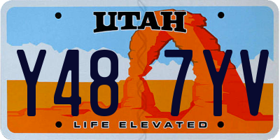UT license plate Y487YV