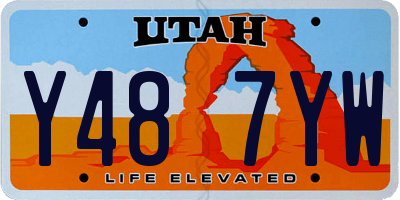 UT license plate Y487YW