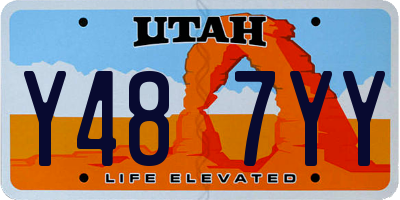 UT license plate Y487YY
