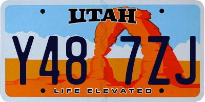 UT license plate Y487ZJ