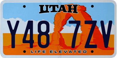 UT license plate Y487ZV