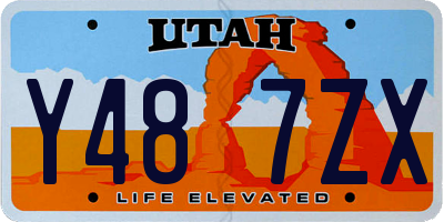 UT license plate Y487ZX