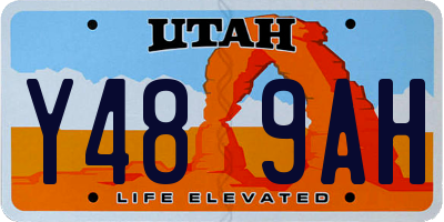 UT license plate Y489AH