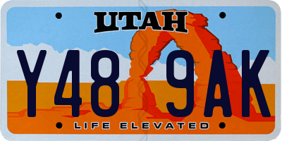 UT license plate Y489AK