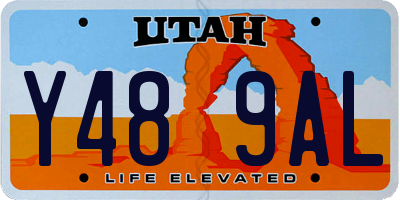 UT license plate Y489AL
