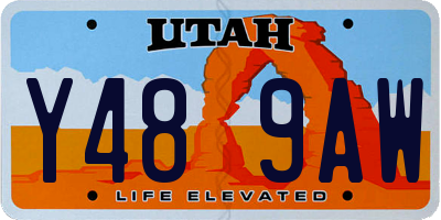 UT license plate Y489AW