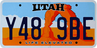 UT license plate Y489BE