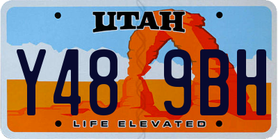 UT license plate Y489BH