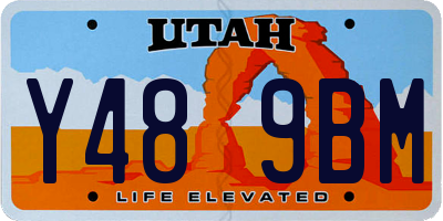 UT license plate Y489BM