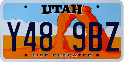 UT license plate Y489BZ