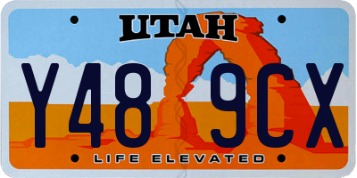 UT license plate Y489CX