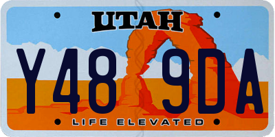 UT license plate Y489DA