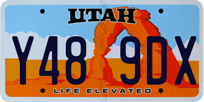 UT license plate Y489DX