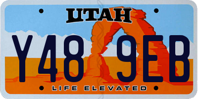 UT license plate Y489EB