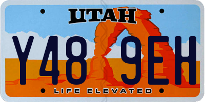UT license plate Y489EH