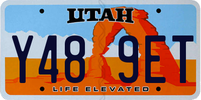 UT license plate Y489ET