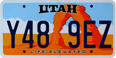 UT license plate Y489EZ