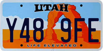 UT license plate Y489FE