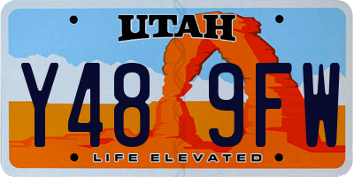 UT license plate Y489FW