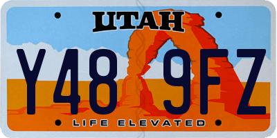 UT license plate Y489FZ