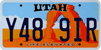 UT license plate Y489IR