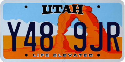 UT license plate Y489JR