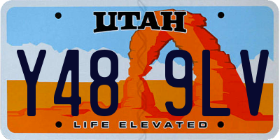 UT license plate Y489LV