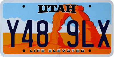 UT license plate Y489LX