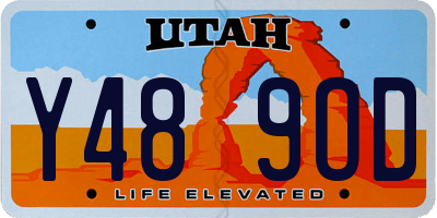 UT license plate Y489OD
