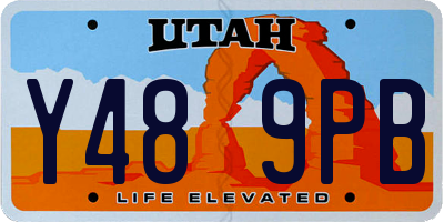 UT license plate Y489PB