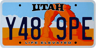 UT license plate Y489PE