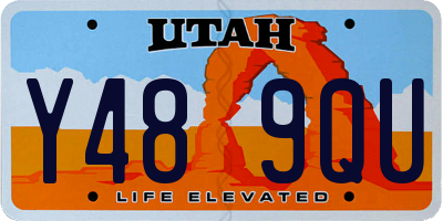 UT license plate Y489QU