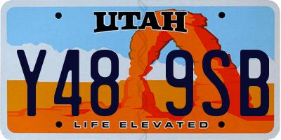 UT license plate Y489SB