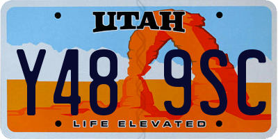 UT license plate Y489SC