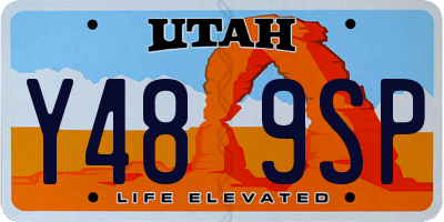 UT license plate Y489SP