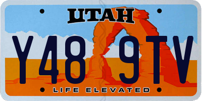 UT license plate Y489TV