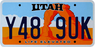 UT license plate Y489UK